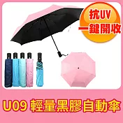 U09【抗UV 輕量 黑膠自動傘】多色可選 自動傘 三折傘青綠