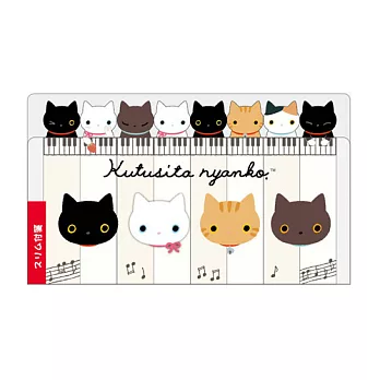 San-X 小襪貓白貓鋼琴之戀便利貼。鋼琴鍵盤