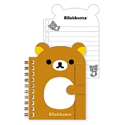 San-X 拉拉熊模切文具系列線圈筆記本(小)。懶熊