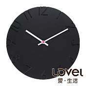 Lovel 30cm木刻靜音時鐘 - 共3款黑