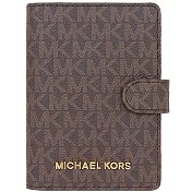 MICHAEL KORS 防刮小logo護照夾-咖啡(現貨+預購)咖啡