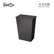 【日本岩谷Iwatani】寬型可分類掀蓋式垃圾桶(附輪)-36L -黑