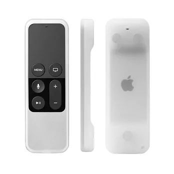 TomRich Apple TV 第4代遙控器siri 防滑防摔專用保護套(附磁性)-白色
