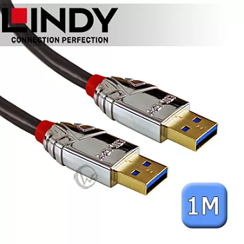 LINDY 林帝 CROMO USB3.0 Type-A 公 to 公 傳輸線 1m (36626)