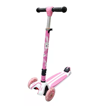 英國kiddimoto炫光摺疊滑板車Plus - 粉紅邦妮
