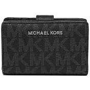 MICHAEL KORS Logo防刮皮革中夾-黑色（現貨+預購）黑色