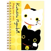 San-X 小襪貓招福貓系列線圈筆記本。黃