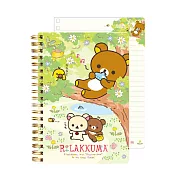 San-X 拉拉熊蜂蜜森林小熊系列線圈筆記本。吹陶笛