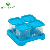 Green Sprouts副食品小分裝盒120ml 一組4入(玻璃)-藍色