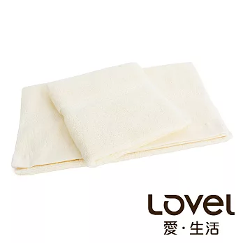 Lovel 嚴選六星級飯店素色純棉毛巾/方巾2件組(共5色)米黃