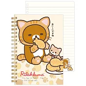 San-X 拉拉熊悠閒貓生活系列線圈筆記本。米