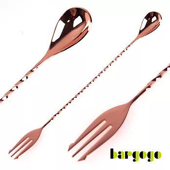 Bargogo 不鏽鋼叉匙(調棒匙)-玫瑰金