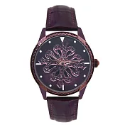 MEIBIN美賓 M0010M 與心相印璀璨水鑽淑女皮帶腕錶- 紫色