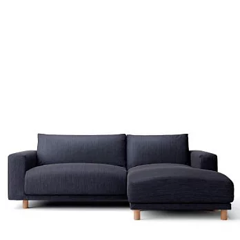 [MUJI無印良品]羽毛獨立筒沙發套/3人座/躺椅型(左)/ 棉丹寧/深藍