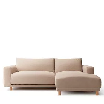 [MUJI無印良品]羽毛獨立筒沙發套/3人座/躺椅型(左)/ 棉平織/米色