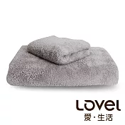 Lovel 7倍強效吸水抗菌超細纖維浴巾/毛巾2件組(共9色)礦岩灰