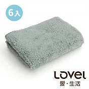 Lovel 7倍強效吸水抗菌超細纖維毛巾6入組(共9色)湖水綠