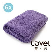 Lovel 7倍強效吸水抗菌超細纖維浴巾6入組(共9色)柔棉紫