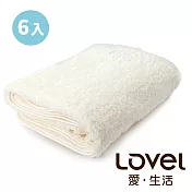 Lovel 7倍強效吸水抗菌超細纖維浴巾6入組(共9色)棉花白