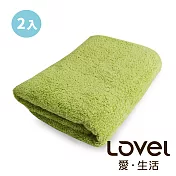 Lovel 7倍強效吸水抗菌超細纖維浴巾2件組(共9色)檸檬綠