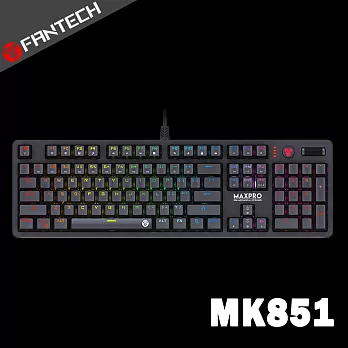 FANTECH MK851 RGB多媒體專業機械式電競鍵盤(青軸)
