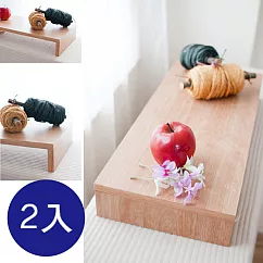 【誠田物集】台灣製木紋萬用收納螢幕桌上架/置物架─2入組原木琥珀