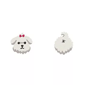 博客來 Snatch X 日日野餐狗狗系列 馬爾濟斯 貼耳耳環 博客來 Snatch X 日日野餐狗狗系列 馬爾濟斯 貼耳耳環