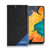 Xmart for Samsung Galaxy A40s 完美拼色磁扣皮套黑