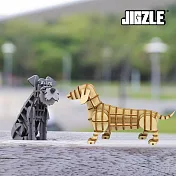 JIGZLE 萌犬雙寶兩件組 臘腸犬(木材質) + 雪納瑞(紙材質)