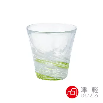 日本津輕 漩渦玻璃燒酌杯260ml-共三色綠色