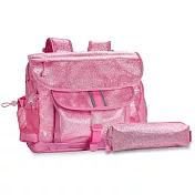 美國【Bixbee】閃采系列-[甜心粉超值組]中童輕量舒壓背/書包+筆袋