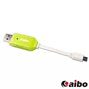 aibo OTG113 多彩帶線OTG傳輸充電/讀卡機 (USB A公+SD/TF讀卡)綠色