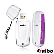 aibo USB 3.0 可攜式超高速讀卡機紫白