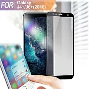 Xmart for 三星 Samsung Galaxy J4+ /J6+ 共用 防指紋霧面滿版玻璃保護貼黑
