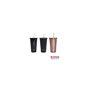 【韓國WonderMama】316不鏽鋼保溫保冷吸管杯-消光黑