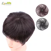 【Conalife】一片式自然頭頂髮片4入棕色