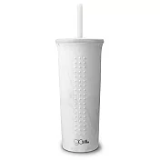 美國GoSili鉑金矽膠❚24oz❚TOGO吸管隨行杯(白色大理石) (環保吸管 矽膠吸管 總代理公司貨)