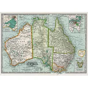 美國 Cavallini & Co. wrap 包裝紙/海報  澳洲地圖