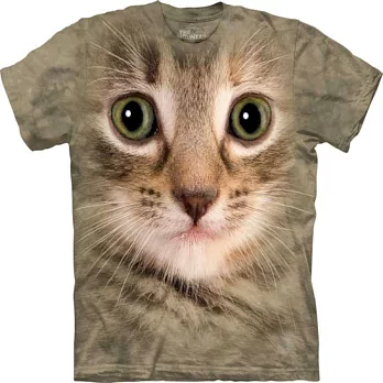 【摩達客】美國進口The Mountain   小貓臉 純棉環保短袖T恤2XL灰色