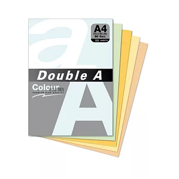 DOUBLE A彩色影印紙A4-80磅50張(五色各10張)