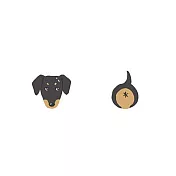 Snatch X 日日野餐 狗狗系列 - 米克斯垂耳黑黃狗 - 貼耳耳環