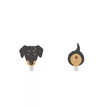 Snatch X 日日野餐 狗狗系列貼耳耳夾 - 米克斯垂耳黑黃狗