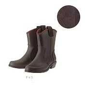 日本製【Charming】時尚造型 個性馬靴雨鞋 800 LL 深咖啡色