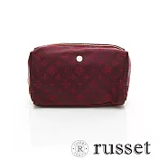 russet 經典系列緹花布化妝包(大) -酒紅/紅
