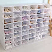 DIY組裝翻蓋式收納鞋盒(2入1組)象牙白