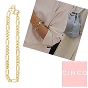 CINCO 葡萄牙精品 Nico bracelet 925純銀鑲24K金 素面手鍊 簡約百搭款