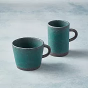 有種創意 - 日本美濃燒 - 圓柄馬克杯 - 對杯組(4選2)寬口青綠+寬口青綠