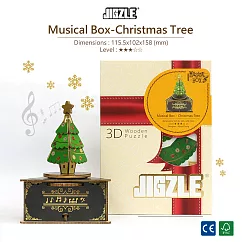 JIGZLE ®3D─木拼圖 聖誕樹旋轉音樂盒