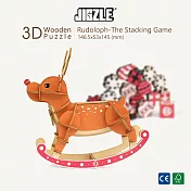 JIGZLE ® 3D-木拼圖-彩色魯道夫-層層疊