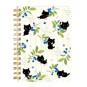 San-X 小襪貓英國花園系列線圈筆記本。藍莓